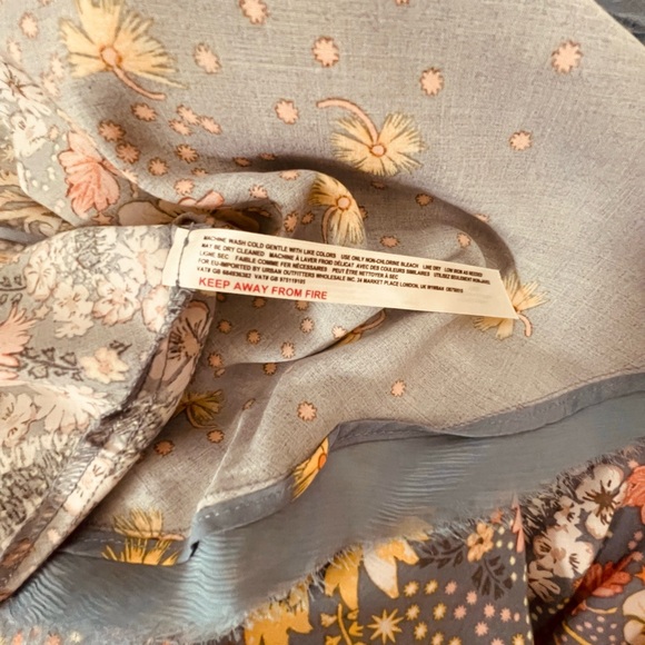 Free People Denim Floral V-Neck Mini Slip Dress - size S - Picture 7 of 8